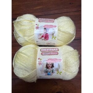 Bernat Softee Baby Yarn Lemon Yellow 2 Skeins 100% Acrylic Light 3 Sport DK 5oz